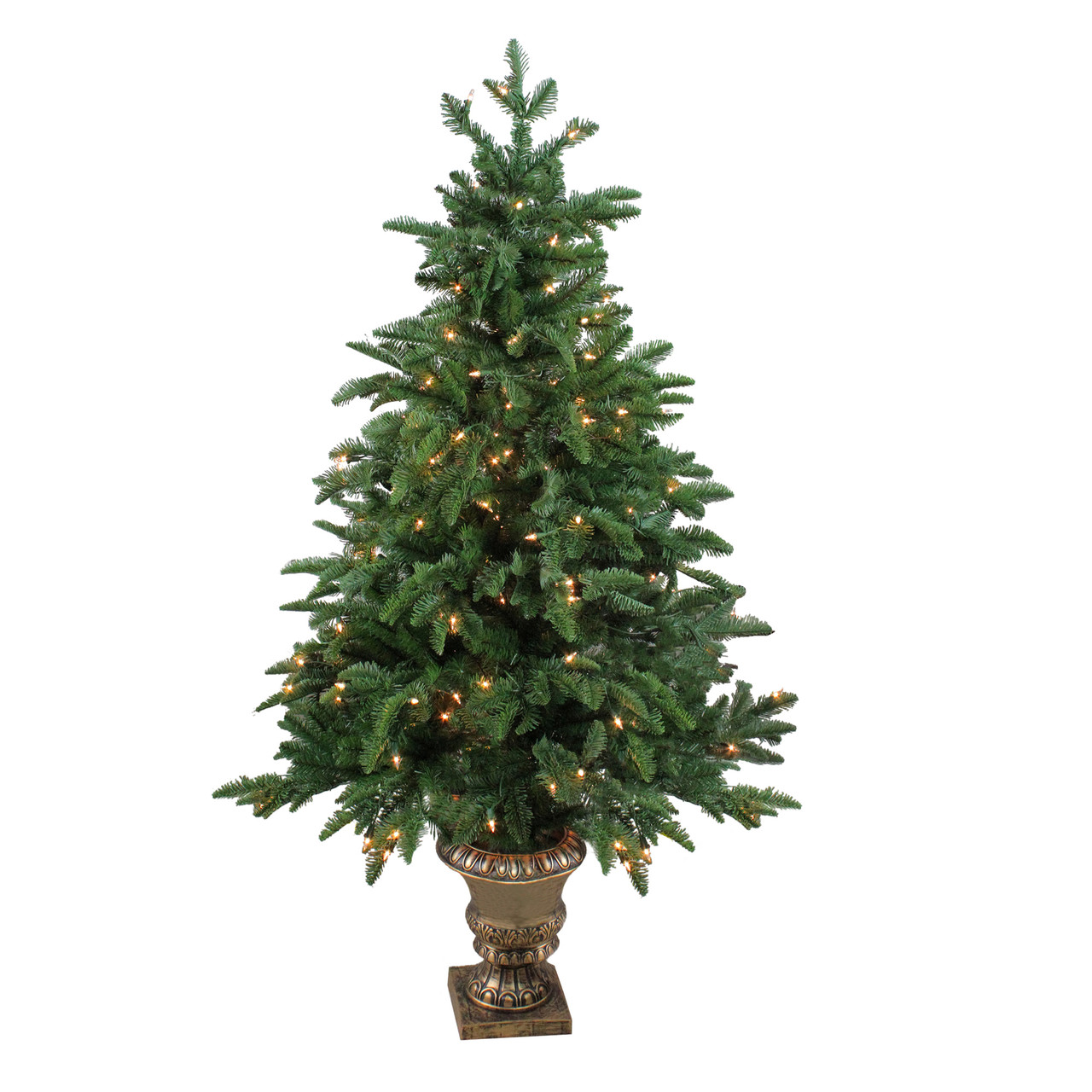 4-1/2 foot prelit potted Sierra Norway Spruce potted tree