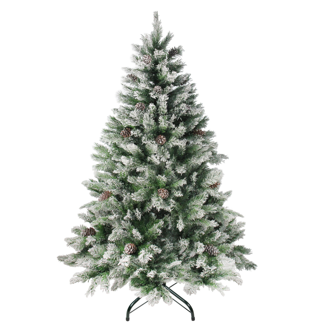 6 foot medium flocked angel pine unlit artificial Christmas tree